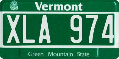VT license plate XLA974