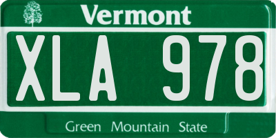 VT license plate XLA978