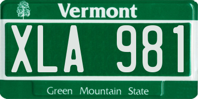 VT license plate XLA981