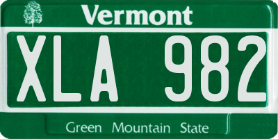 VT license plate XLA982