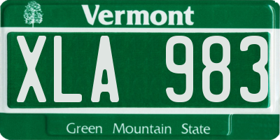 VT license plate XLA983