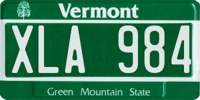 VT license plate XLA984