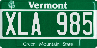 VT license plate XLA985