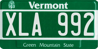 VT license plate XLA992