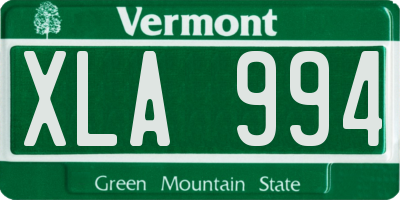 VT license plate XLA994