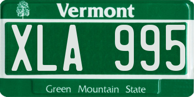 VT license plate XLA995