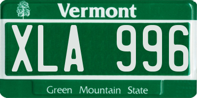 VT license plate XLA996