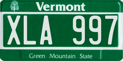 VT license plate XLA997