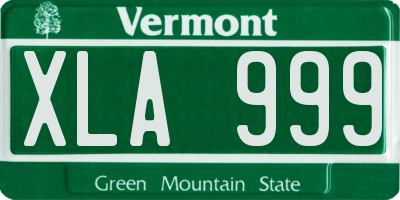 VT license plate XLA999