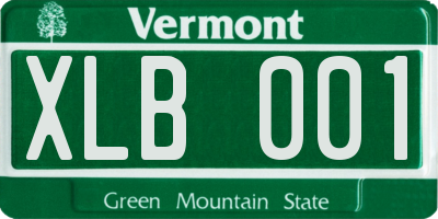 VT license plate XLB001