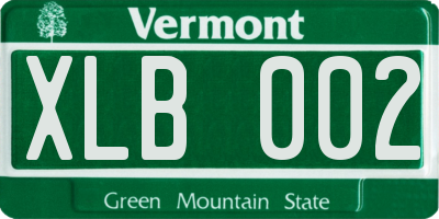 VT license plate XLB002