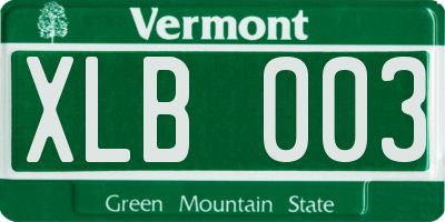 VT license plate XLB003