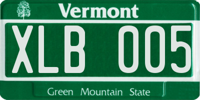 VT license plate XLB005