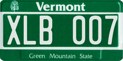 VT license plate XLB007