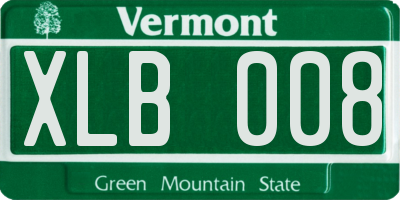 VT license plate XLB008