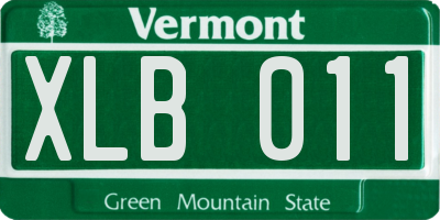 VT license plate XLB011