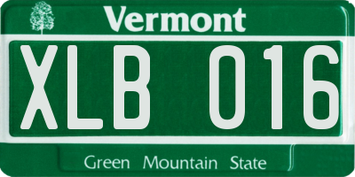 VT license plate XLB016