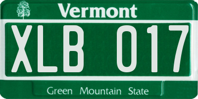 VT license plate XLB017