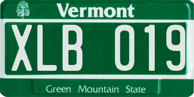 VT license plate XLB019