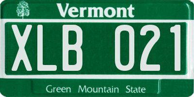 VT license plate XLB021