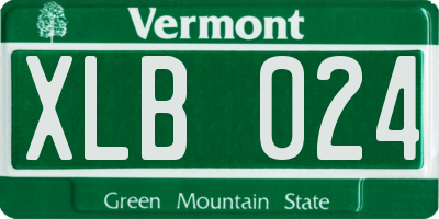 VT license plate XLB024