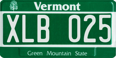 VT license plate XLB025