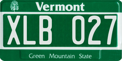 VT license plate XLB027
