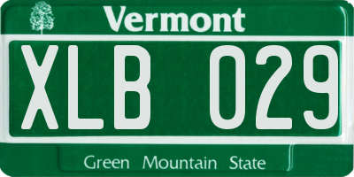 VT license plate XLB029