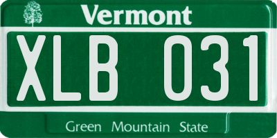 VT license plate XLB031