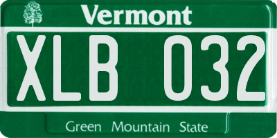 VT license plate XLB032