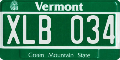 VT license plate XLB034