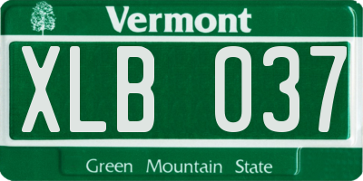 VT license plate XLB037