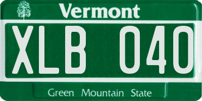 VT license plate XLB040