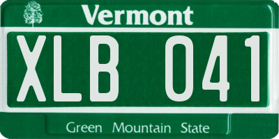 VT license plate XLB041