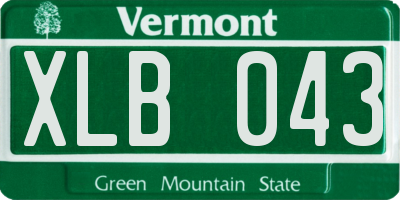 VT license plate XLB043