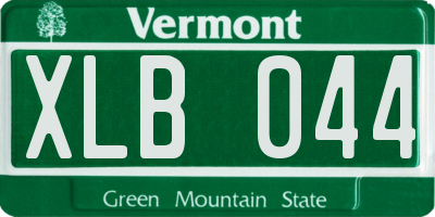 VT license plate XLB044