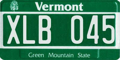 VT license plate XLB045