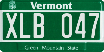 VT license plate XLB047