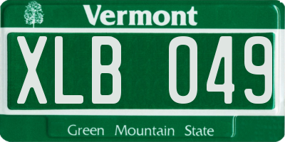 VT license plate XLB049