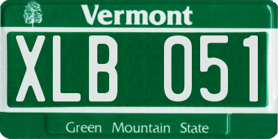 VT license plate XLB051
