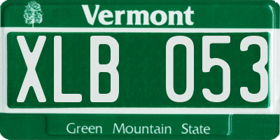 VT license plate XLB053