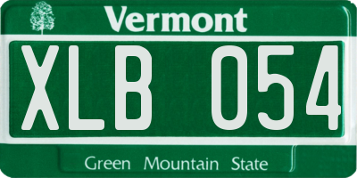 VT license plate XLB054