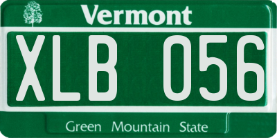 VT license plate XLB056