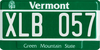 VT license plate XLB057