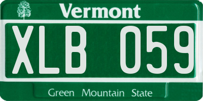 VT license plate XLB059