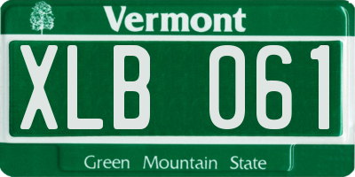 VT license plate XLB061