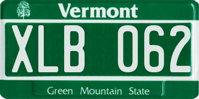 VT license plate XLB062
