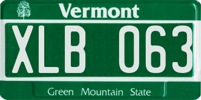 VT license plate XLB063