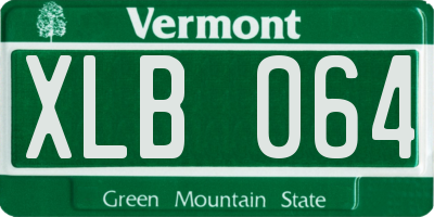 VT license plate XLB064