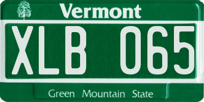 VT license plate XLB065